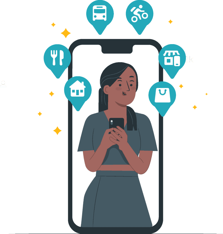 Six business categories illustrated