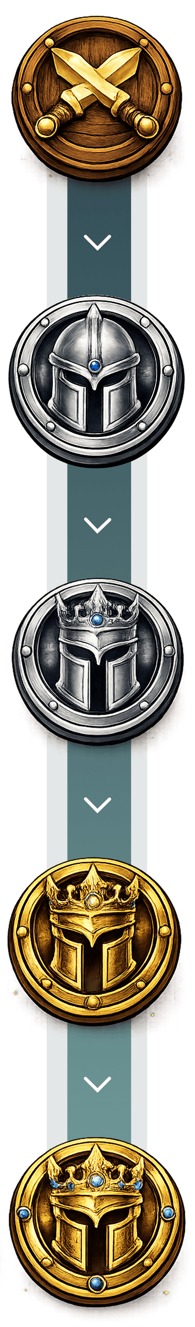 Rank progression frieze