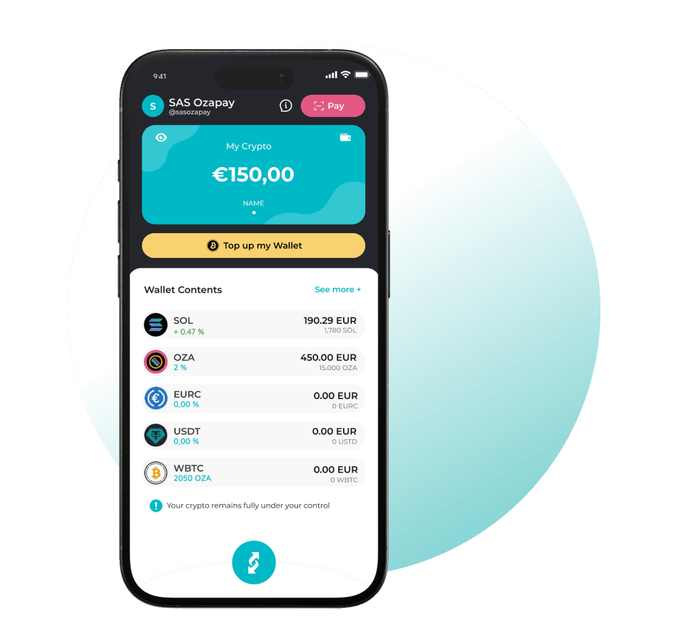 Ozapay unique crypto account